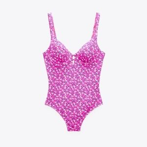 Zara pink floral swimsuit